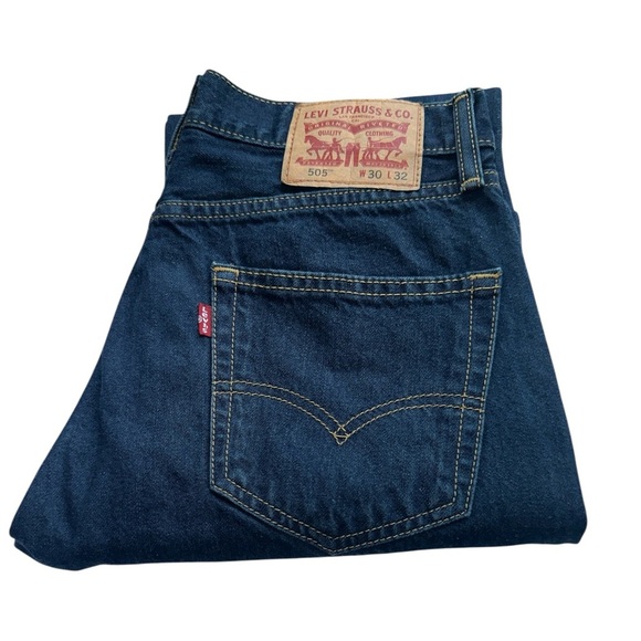 Levi's 505 Men's Dark Blue Straight Jeans 30 X 32 - Picture 2 of 7